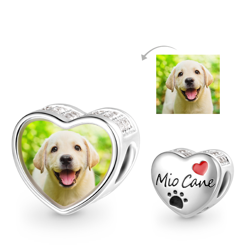Gnoce Love "My Puppy" Heart Personalized Photo Charm_1