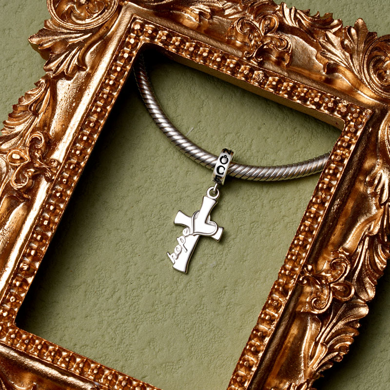 Gnoce Sparkling "Hope" Cross Pendant Dangle Charm_3