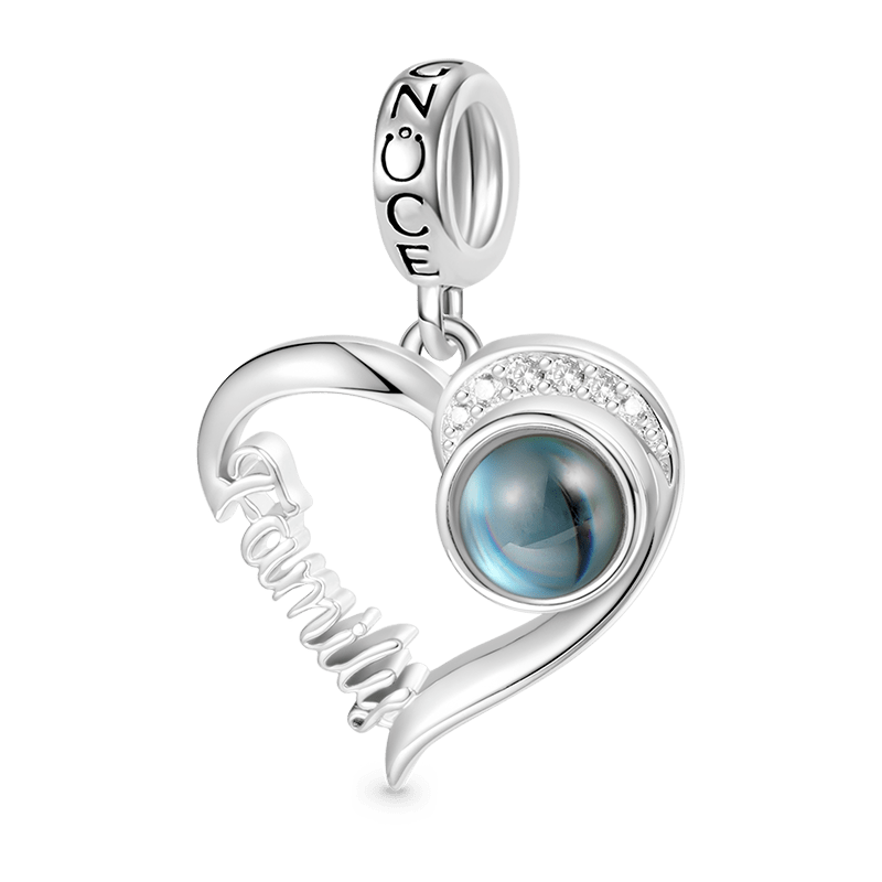 Gnoce Projection Love Family Heart Personalized Photo Pendant Dangle Charm_4