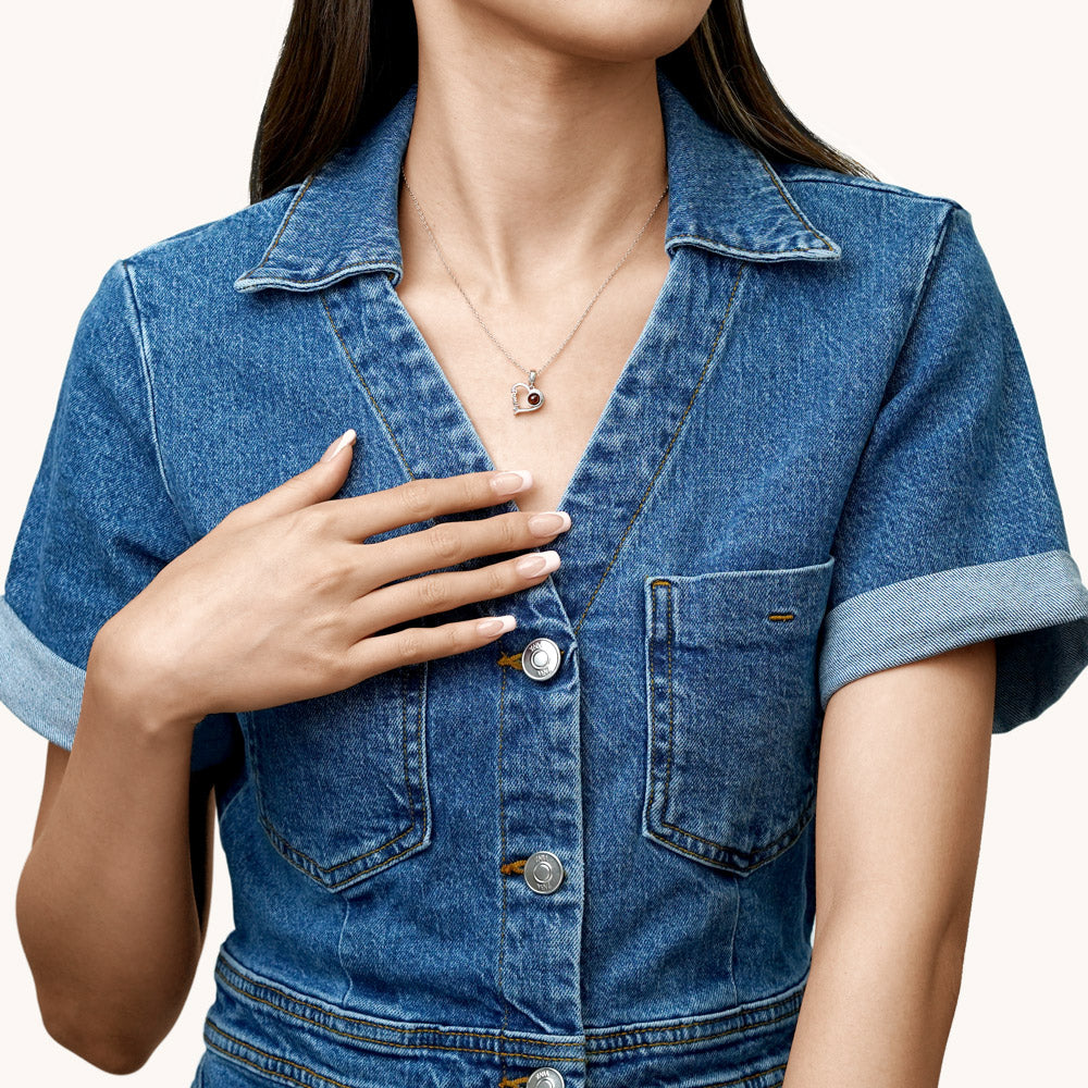 Gnoce Projection Love Family Heart Personalized Photo Pendant Dangle Charm_7