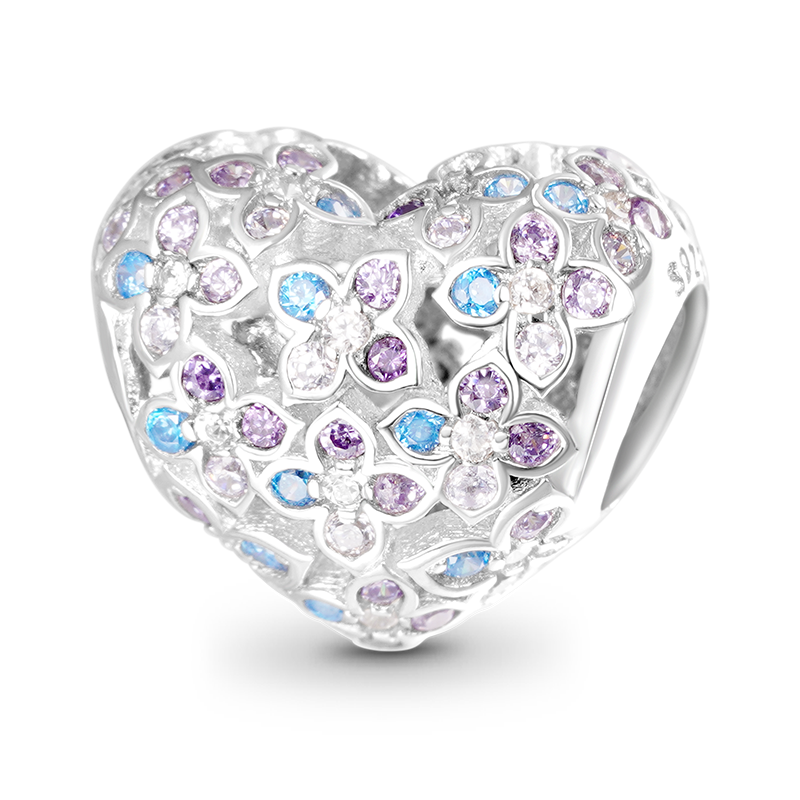 Gnoce Sparkling Flower Heart Charm_1