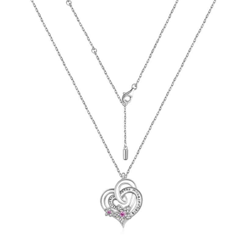 Gnoce "I Love You to the Moon & Back" Flower Heart Necklace_3
