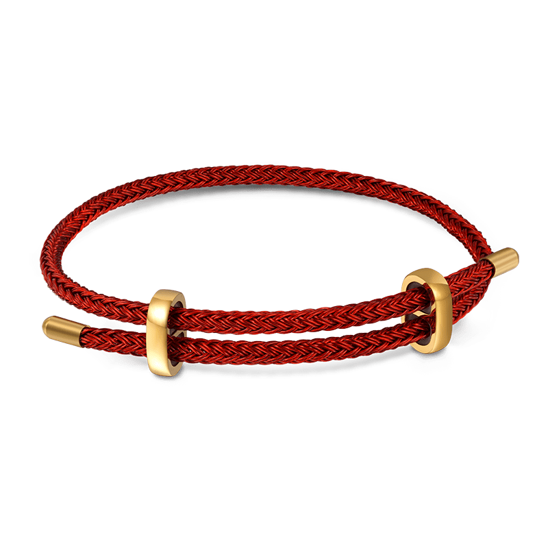 Gnoce Adjustable Red Basic Bracelet with 2 Pieces of Stoppers_1