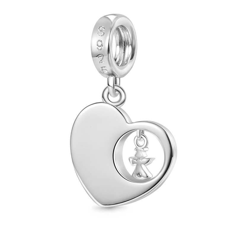 Gnoce "Always with you " Angel Heart Pendant Dangle Charm_2
