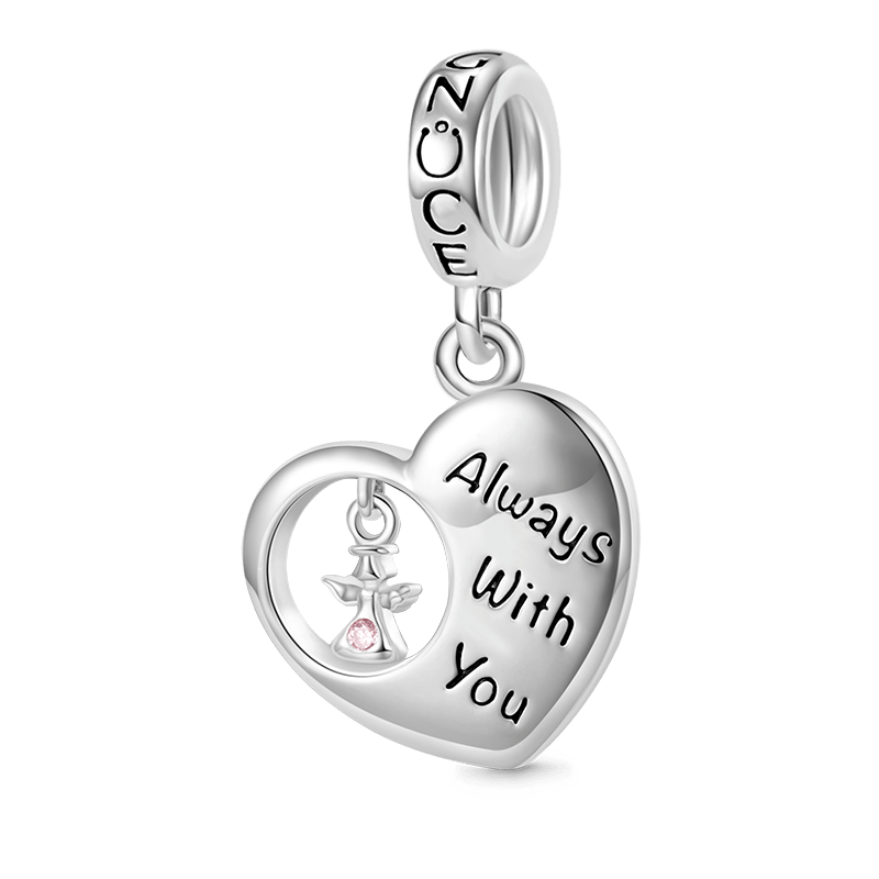 Gnoce "Always with you " Angel Heart Pendant Dangle Charm_1