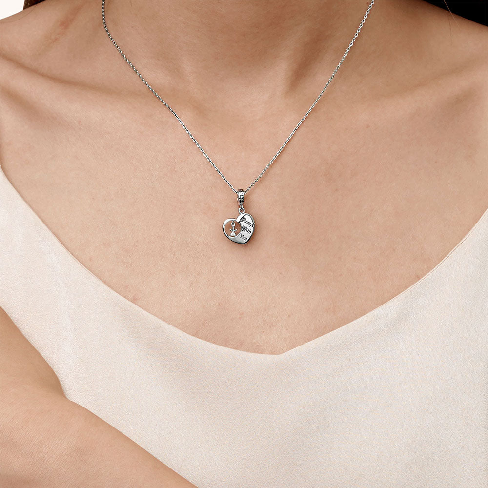 Gnoce "Always with you " Angel Heart Pendant Dangle Charm_5