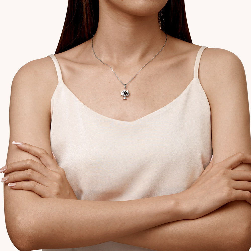 Gnoce Projection Tree of Life Personalized Photo Pendant Dangle Charm_5