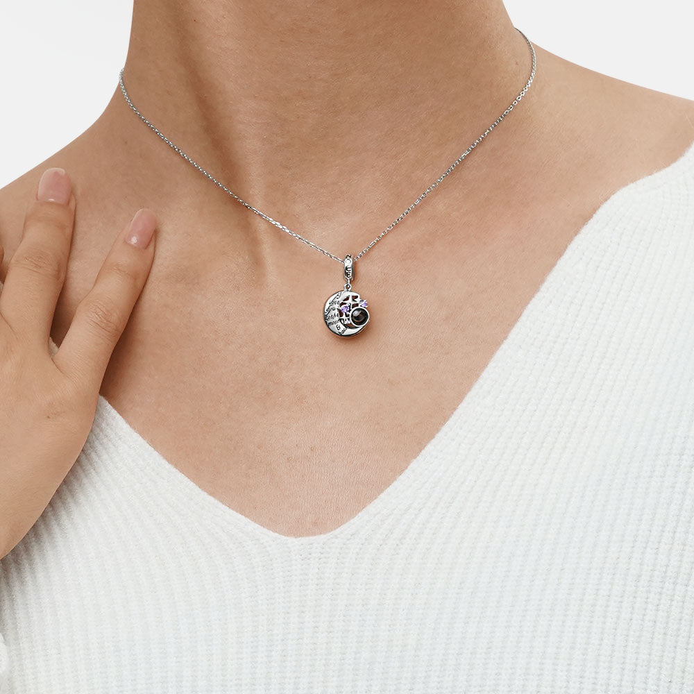 Gnoce Projection Moon & Star Photo Charm Platinum-plated Silver Blend_3