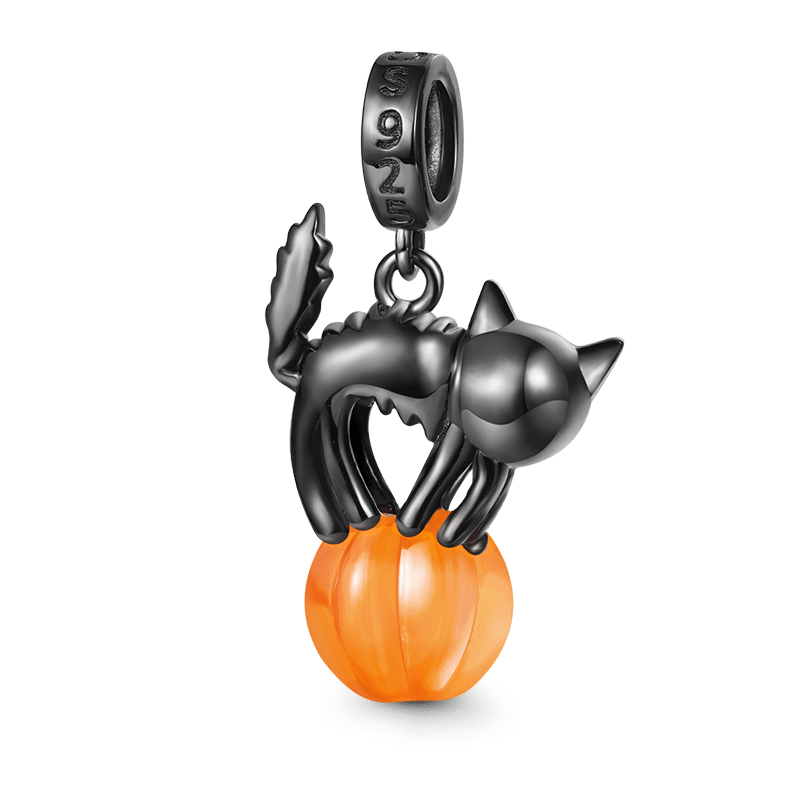 Gnoce Halloween Black Cat Pendant Dangle Charm_2