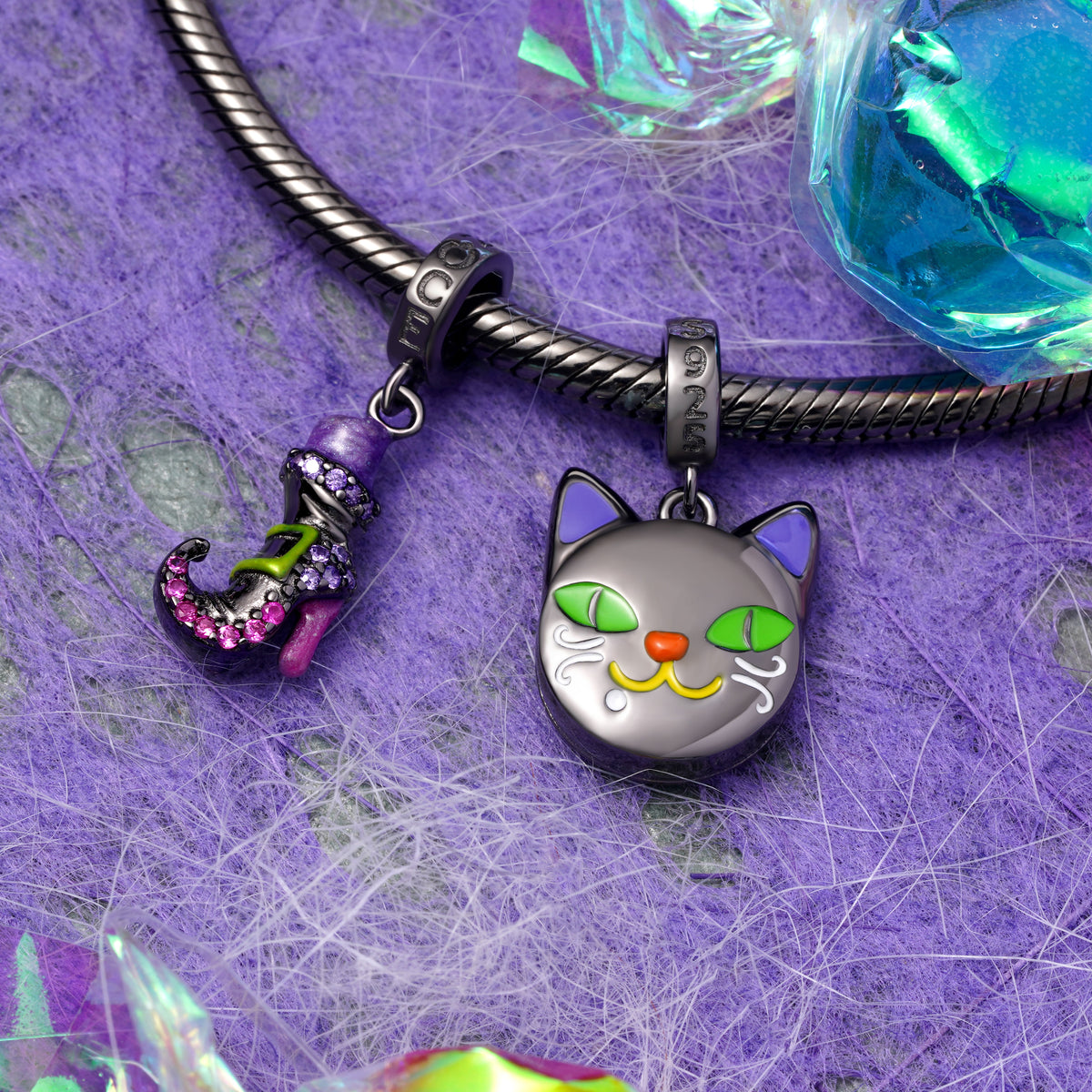 Gnoce Halloween Witches Boot Pendant Dangle Charm_3
