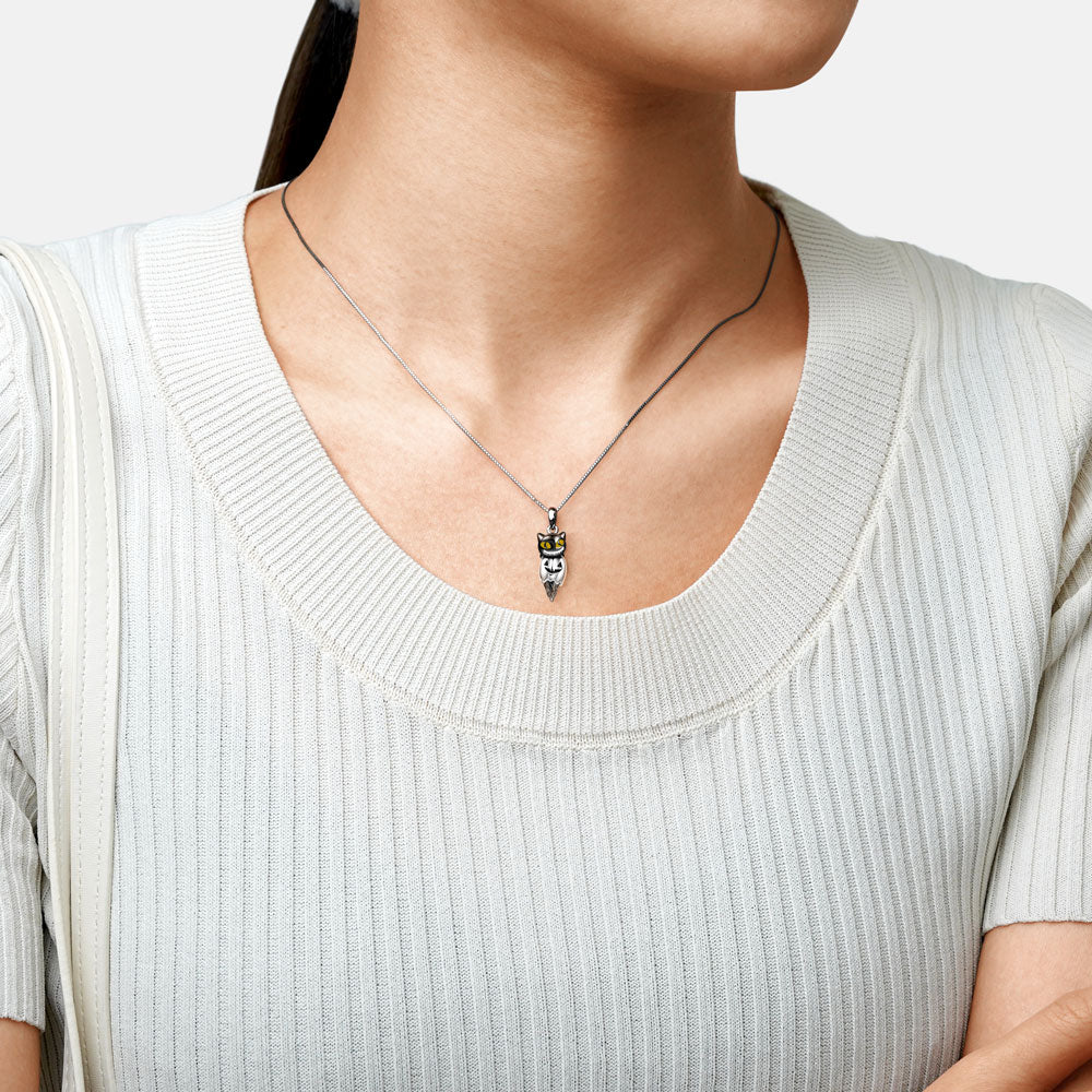 Gnoce Cat & Pumpkin Monster Cone Necklace_3