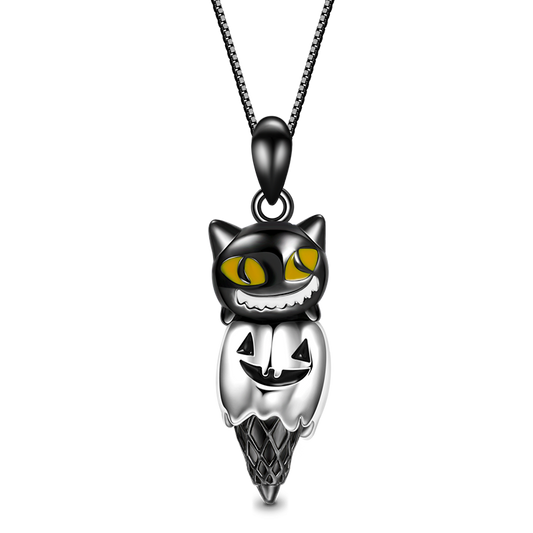 Gnoce Cat & Pumpkin Monster Cone Necklace_1