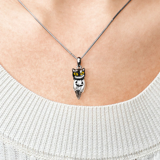 Gnoce Cat & Pumpkin Monster Cone Necklace_4