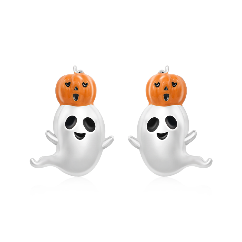 Gnoce Halloween Spooky Pumpkin Stud Earrings_1