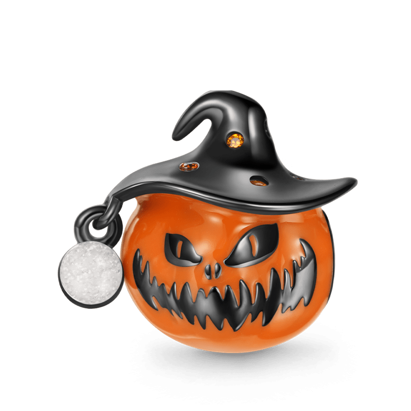 Gnoce Pumpkin Wearing a Wizard Hat Charm_2