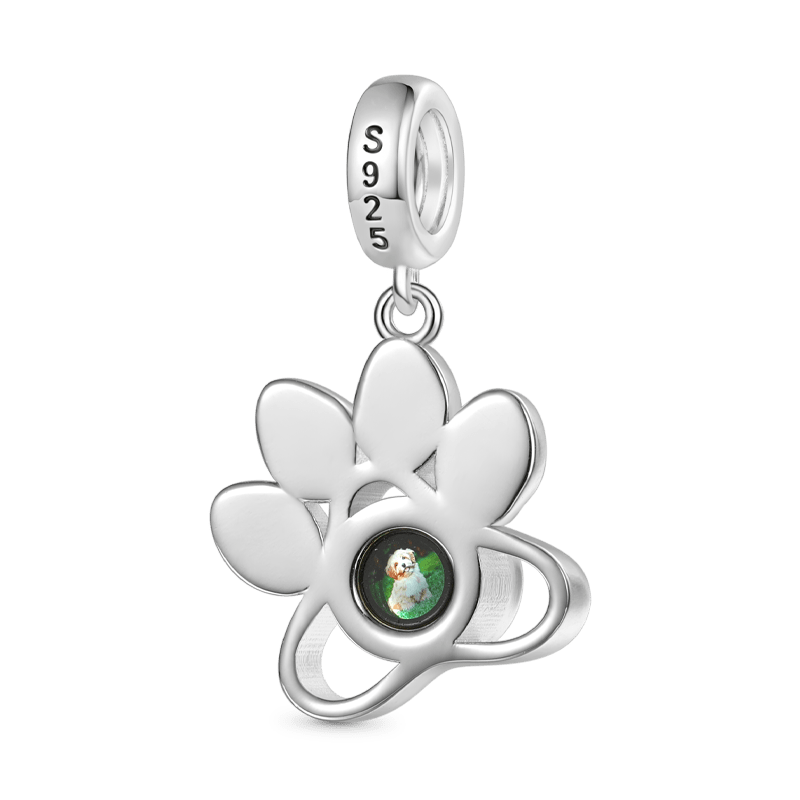 Gnoce Projection Pet Paw Personalized Photo Pendant Dangle Charm_5