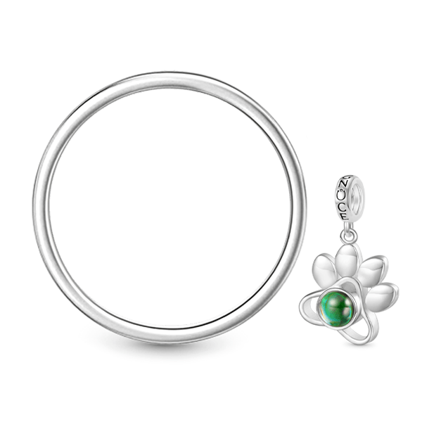 Gnoce Projection Pet Paw Personalized Photo Pendant Dangle Charm_3