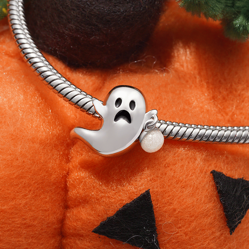 Gnoce Glow-in-the-Dark Ghost Charm Platinum-plated Silver Blend_4