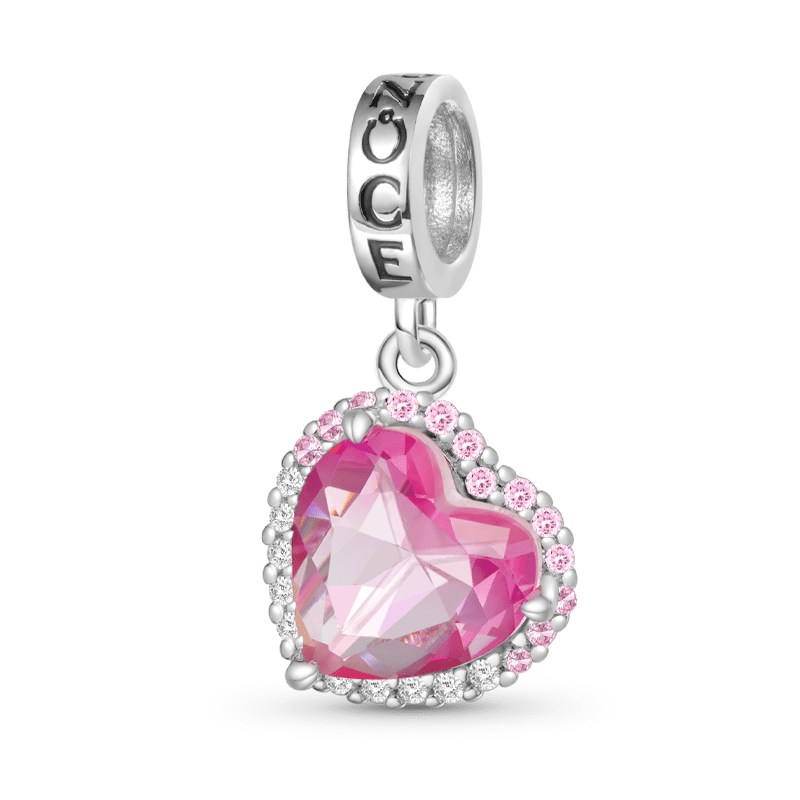 Gnoce Gradient Pink Heart-shaped Pendant Dangle Charm_1