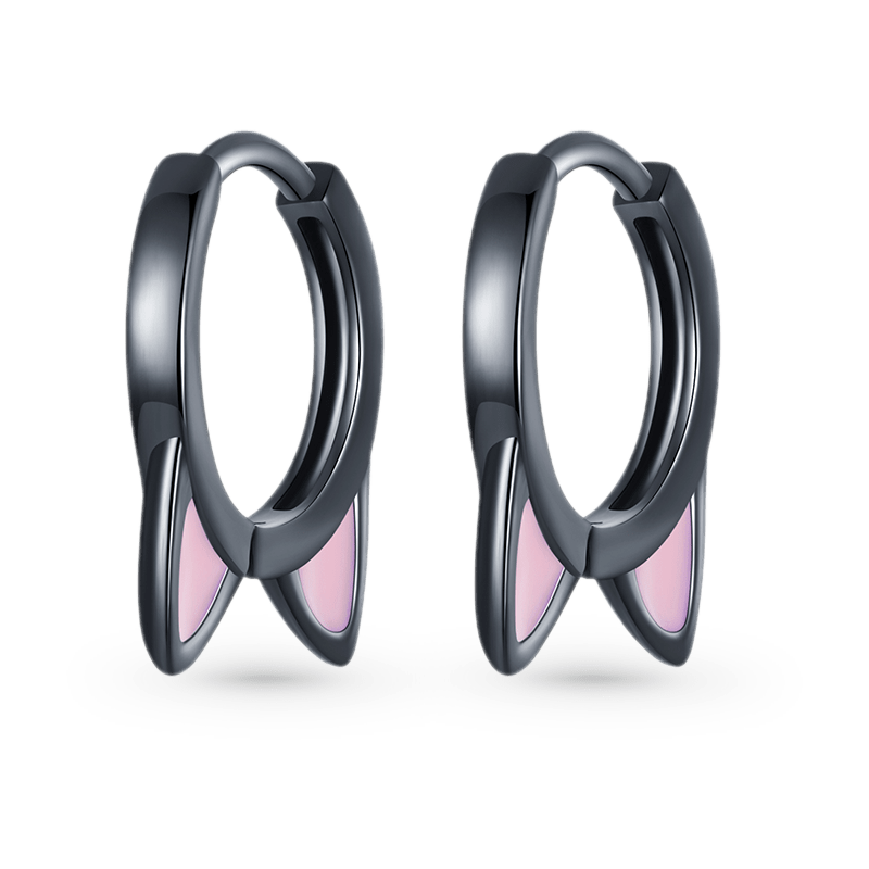 Gnoce Black Cat Ears Stud Earrings_1