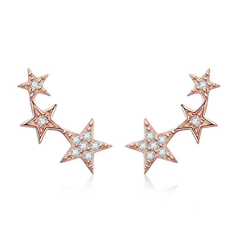 Gnoce 18K Rose Gold Star Stud Earrings_1