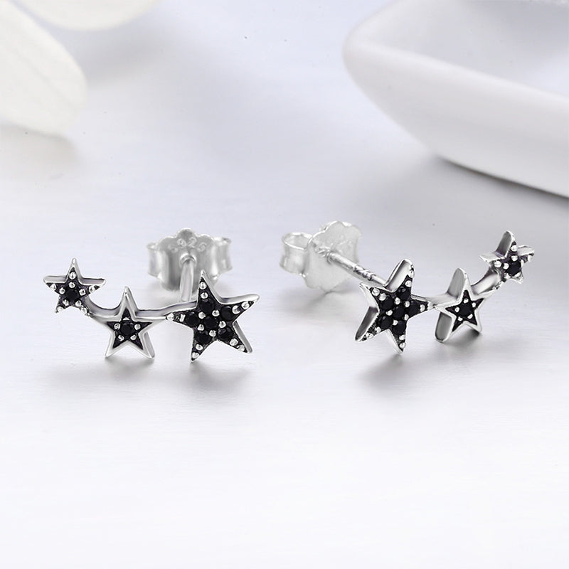 Gnoce Black Star Stud Earrings_3