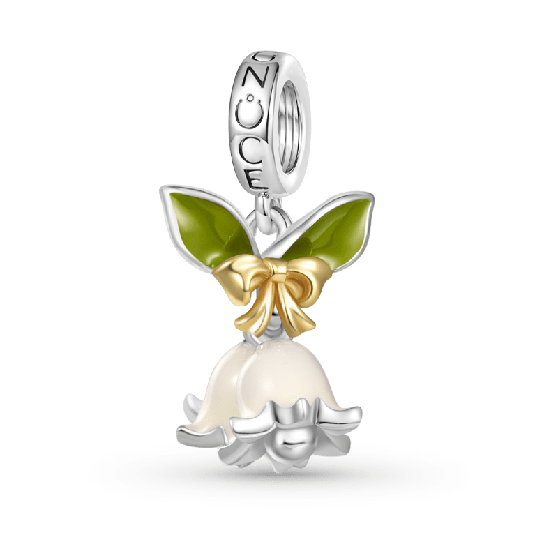 Gnoce Lily of the Valley Charm Platinum-plated Silver Blend_1