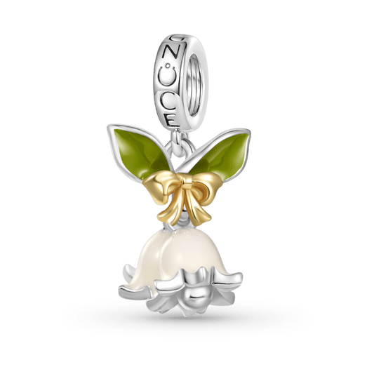 Gnoce Lily of the Valley Charm Platinum-plated Silver Blend_1