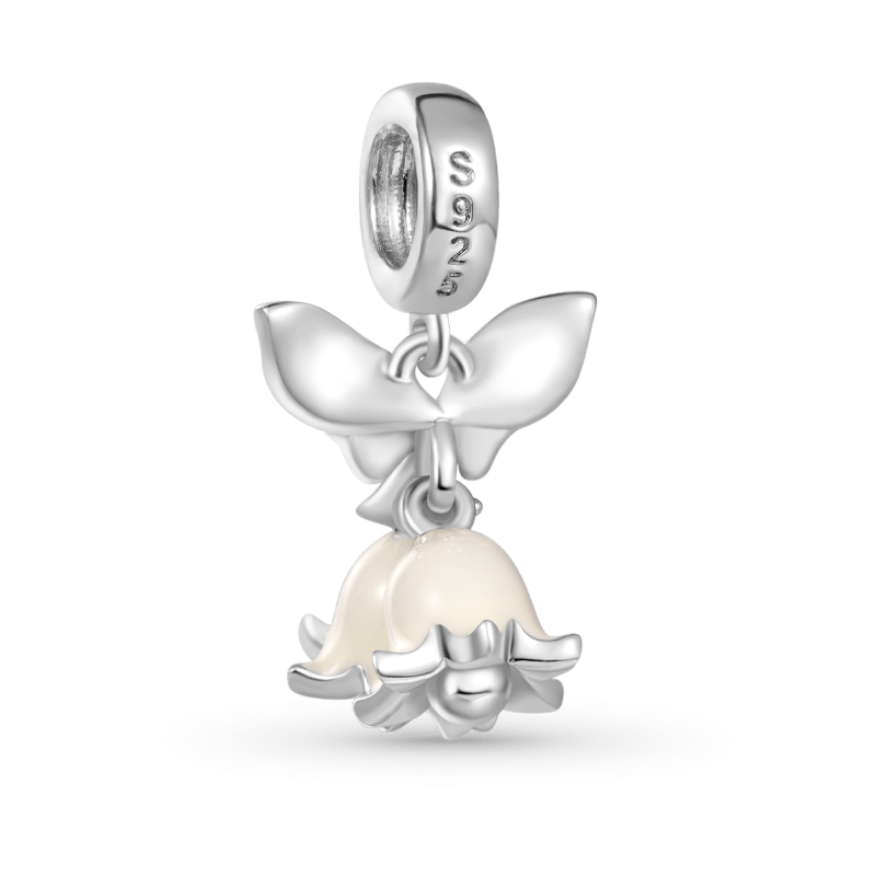 Gnoce Lily of the Valley Charm Platinum-plated Silver Blend_2