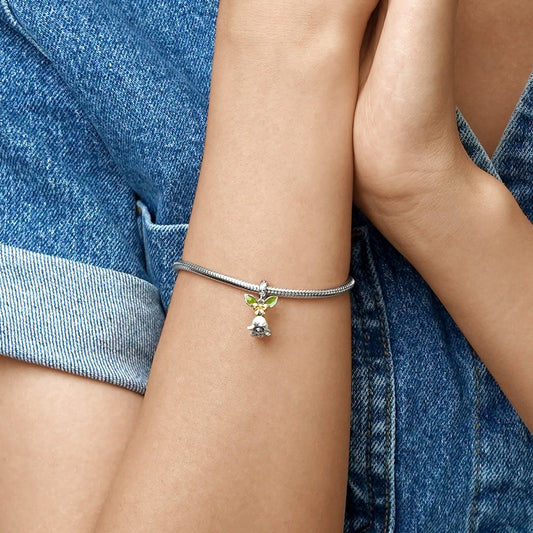 Gnoce Lily of the Valley Charm Platinum-plated Silver Blend_5