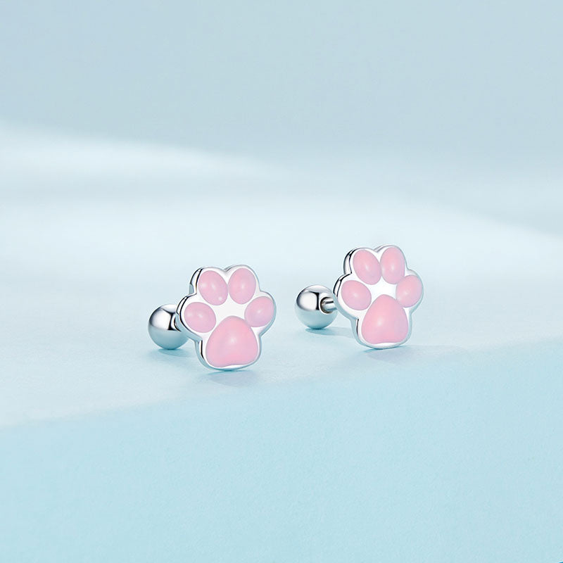 Gnoce Pink Cat Paw Earrings_2