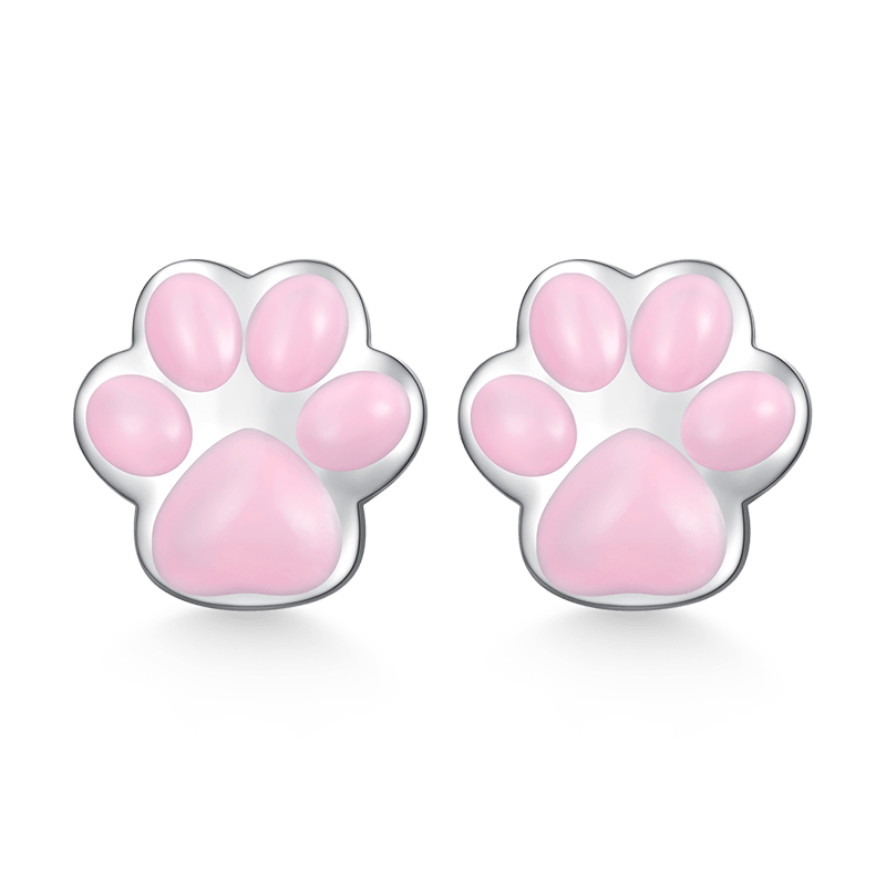 Gnoce Pink Cat Paw Earrings_1