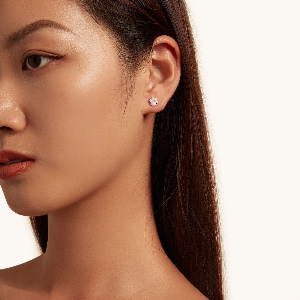 Gnoce Pink Cat Paw Earrings_4