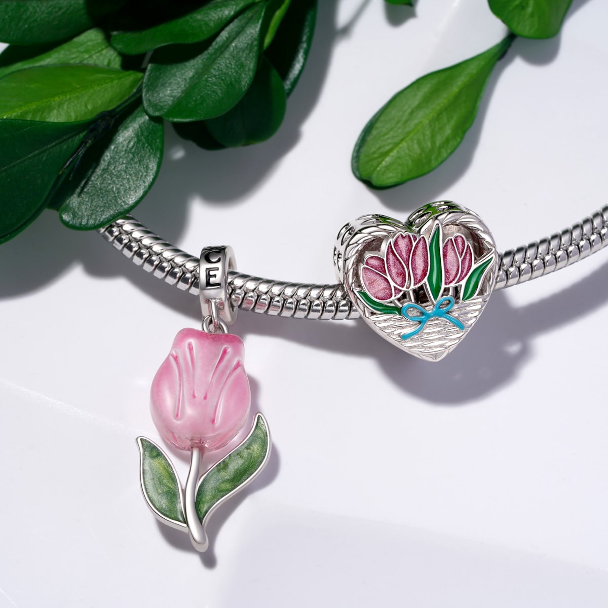 Gnoce Blooming Tulip Pendant Dangle Charm_3