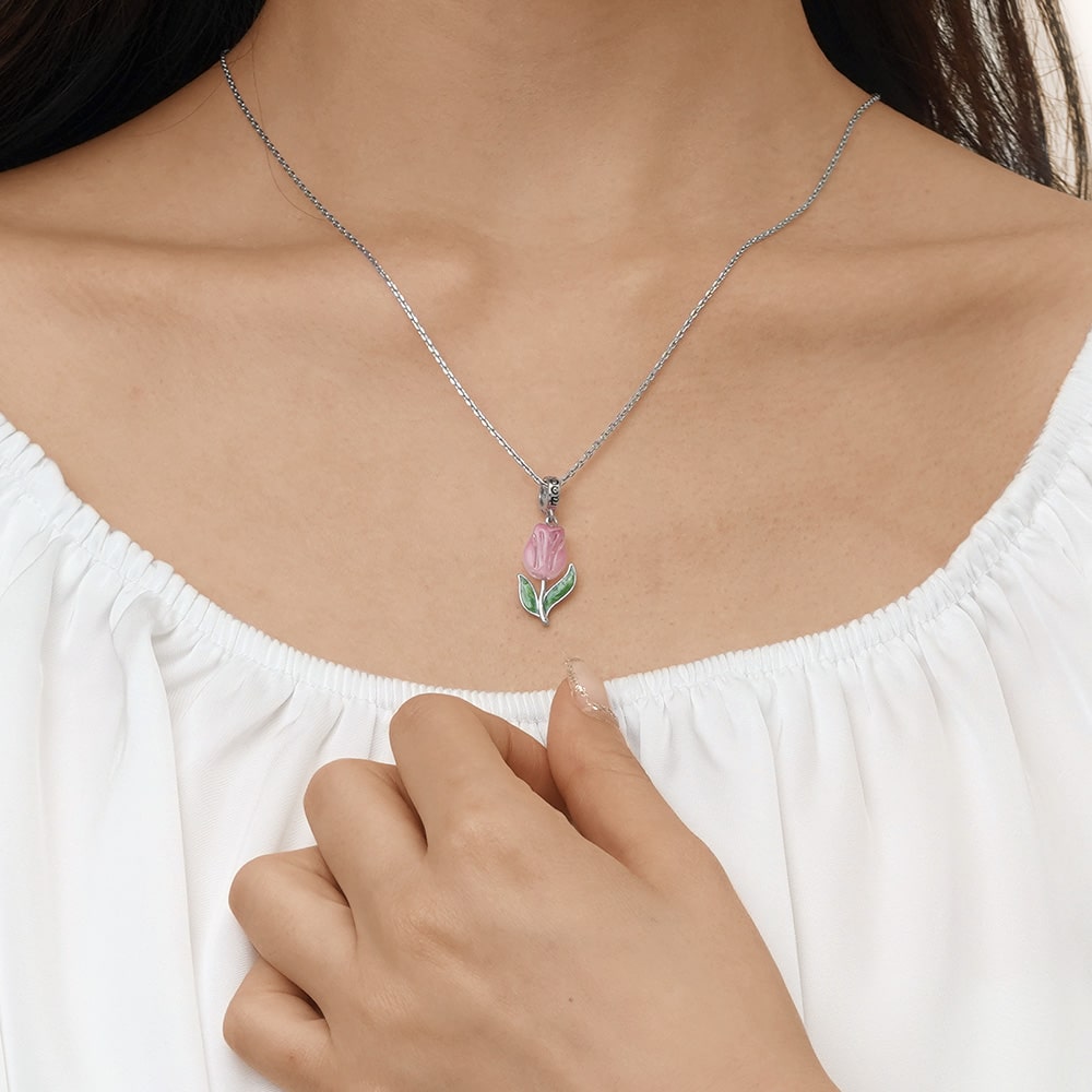 Gnoce Blooming Tulip Pendant Dangle Charm_6