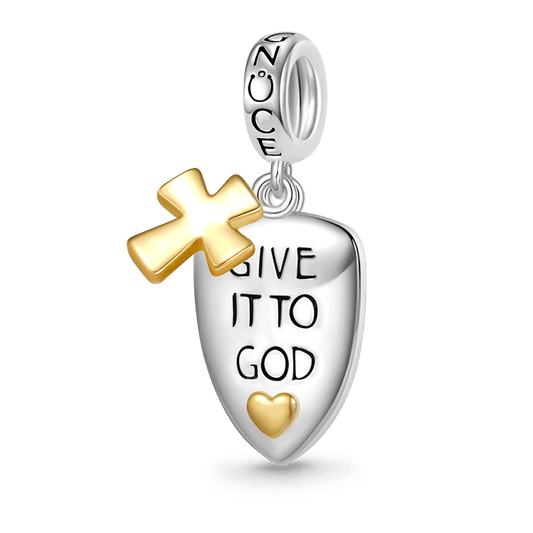 Gnoce Shield with Cross Charm Platinum-plated Silver Blend_1