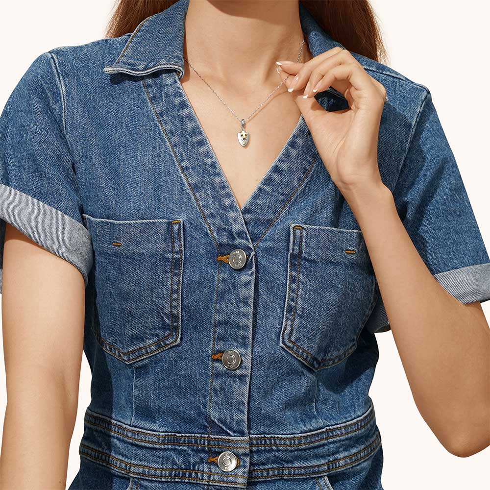 Gnoce "Give it to God" Shield with Cross Pendant Dangle Charm_6