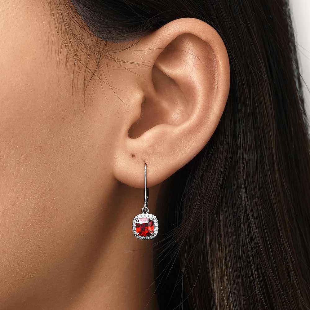 Gnoce Square-shaped Birthstone Dangle Earrings_6