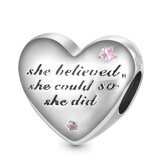 Gnoce "She Believed She Could, So She Did" Heart Charm_1