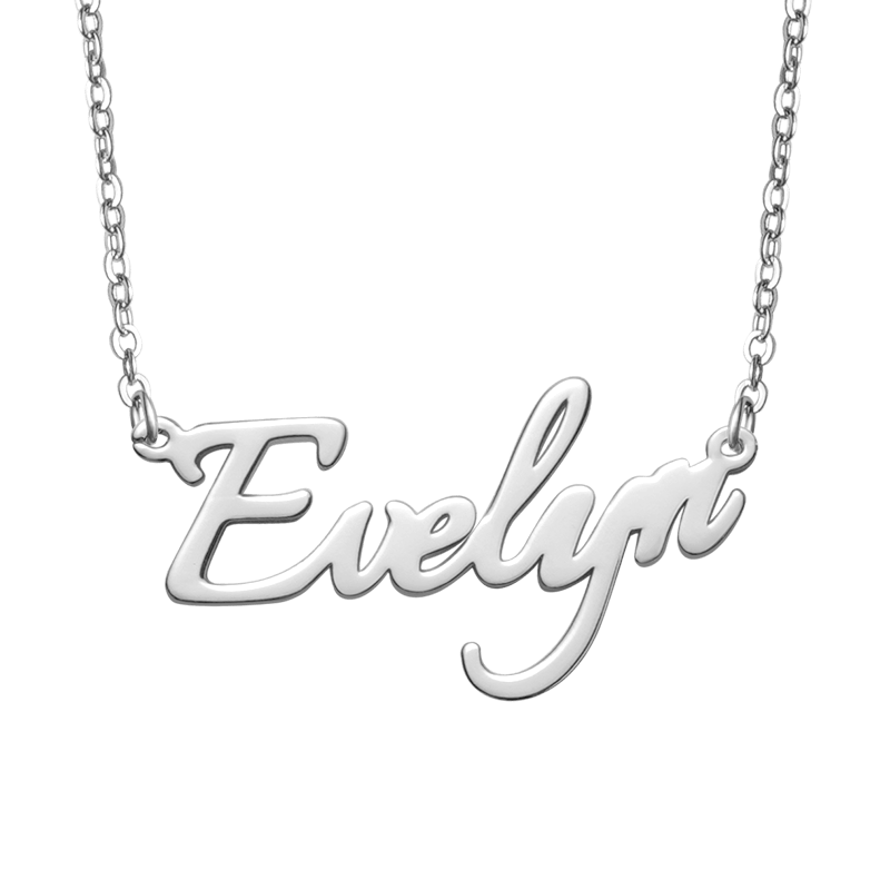 Gnoce "Always Be with You" Personalized Sivler Name Necklace_1