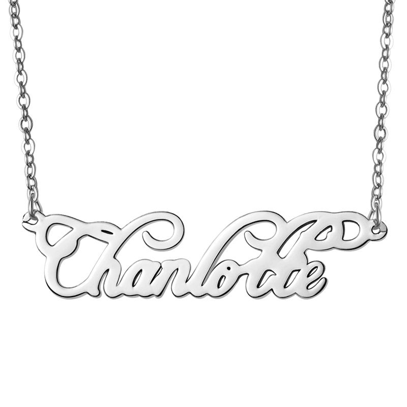 Gnoce "Chain of Love "Personalized Elegant Silver Name Necklace - For The Special One_1