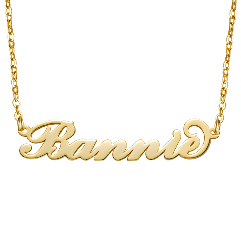 Gnoce "Special Gift for the One I Love" Personalized Carrie Gold Name Necklace_1