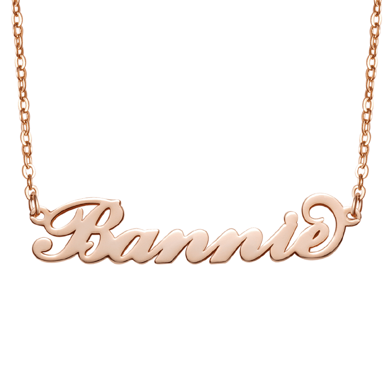 Gnoce "Crystal Love"  Personalized Carrie Rose Gold Name Necklace- For The Special One "_1