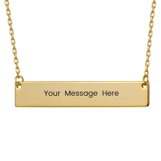 Gnoce "Speak Out Your Love" Made of 925Lead-free ECO Copper with High-quality Gold Plated Can Easily Engrave with Your Name, or A Word That Inspires You ,Gold Engravable Bar Necklace_1
