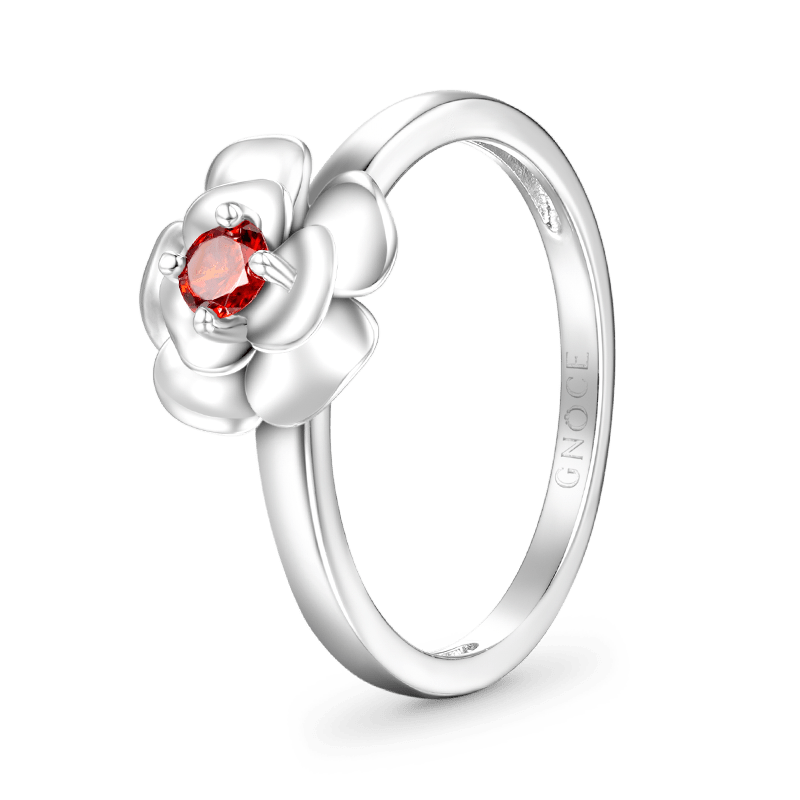 Gnoce Lucky Rose Birthstone Ring_3