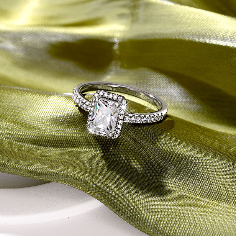 Gnoce Rectangular-cut Promise Ring Platinum-plated Silver Blend_3