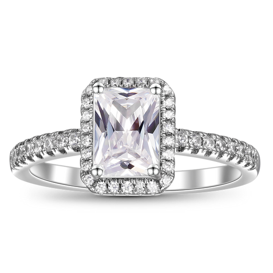Gnoce Rectangular-cut Promise Ring Platinum-plated Silver Blend_1