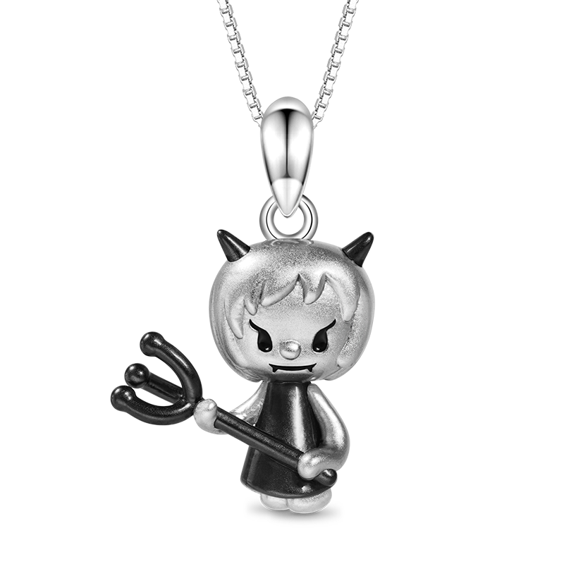 Gnoce Little Devil Necklace Platinum-plated Silver Blend_1
