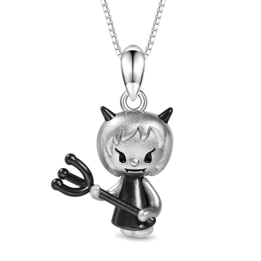 Gnoce Little Devil Necklace Platinum-plated Silver Blend_1