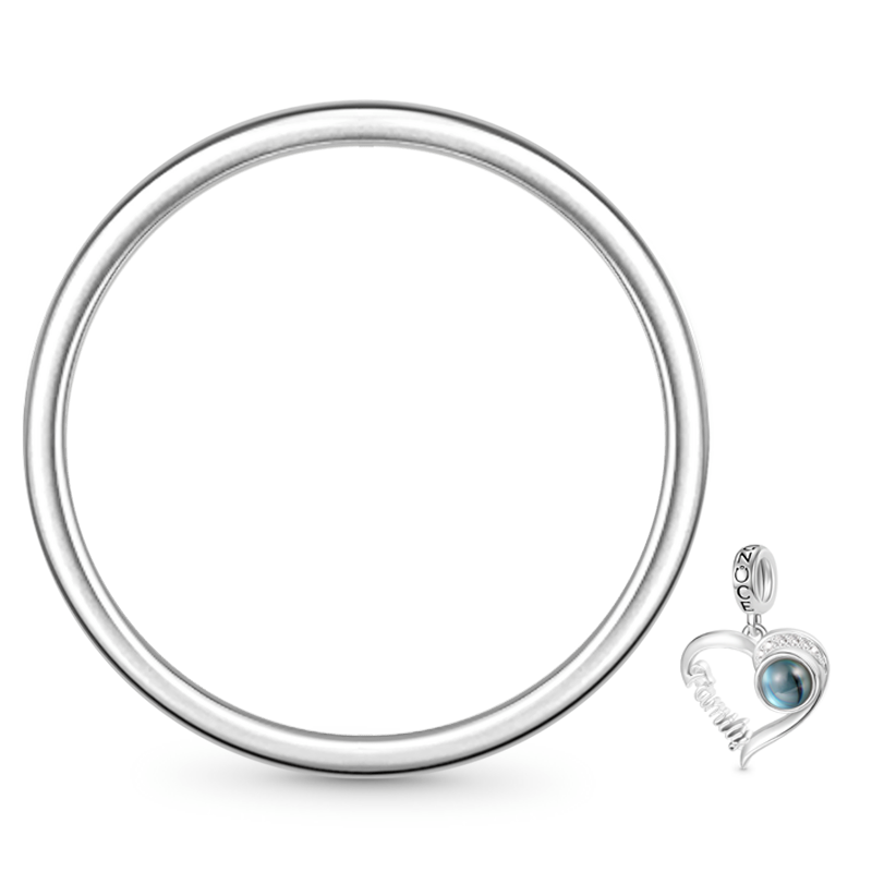 Gnoce Projection Love Family Heart Personalized Photo Pendant Dangle Charm_3